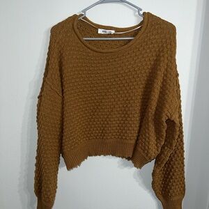 Double Zero Textured Brown Sweater